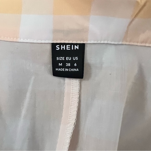 SHEIN Women's | Yellow & White Gigham Single-Breasted Blazer, sz m NWoT - Picture 7 of 16